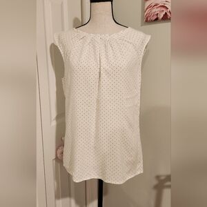 Elegant White Polka Dot Blouse
